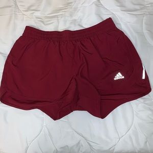 maroon adidas shorts